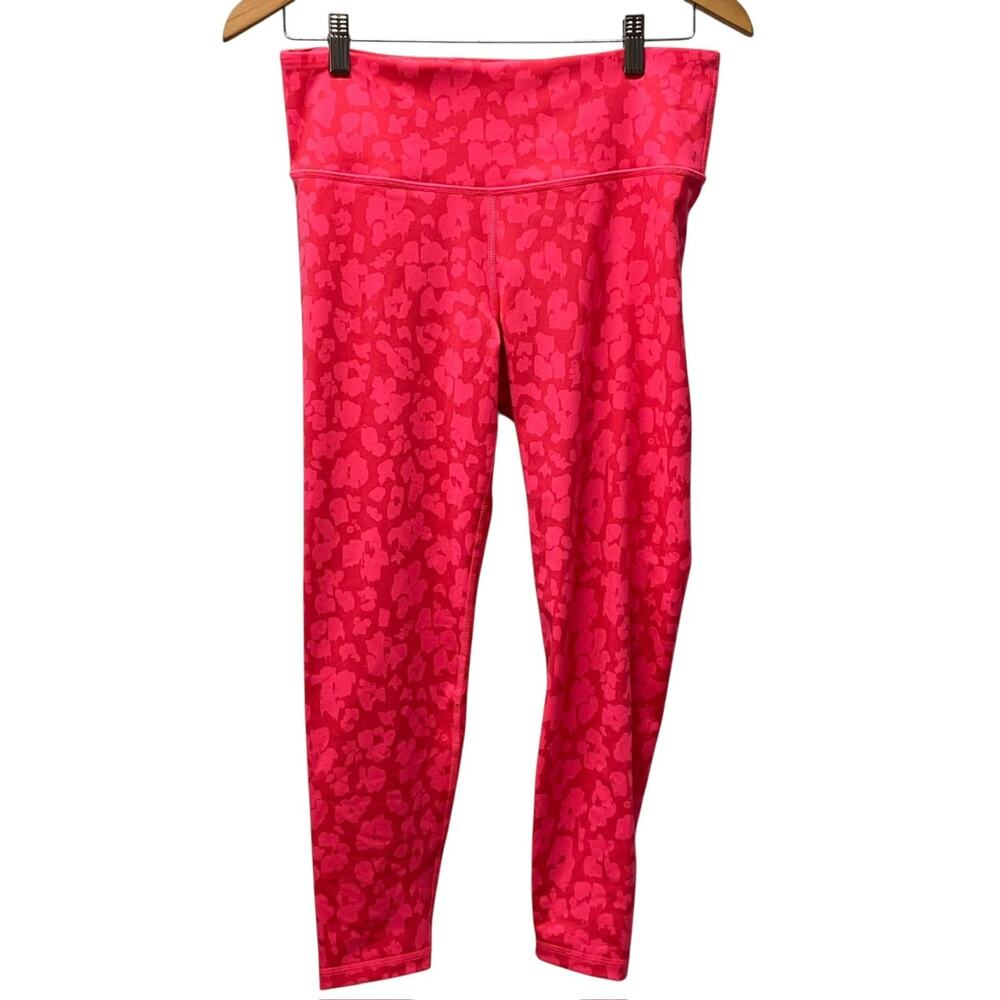 Gap Fit Leggings M Pink Animal Cheetah Print Bright Colorful